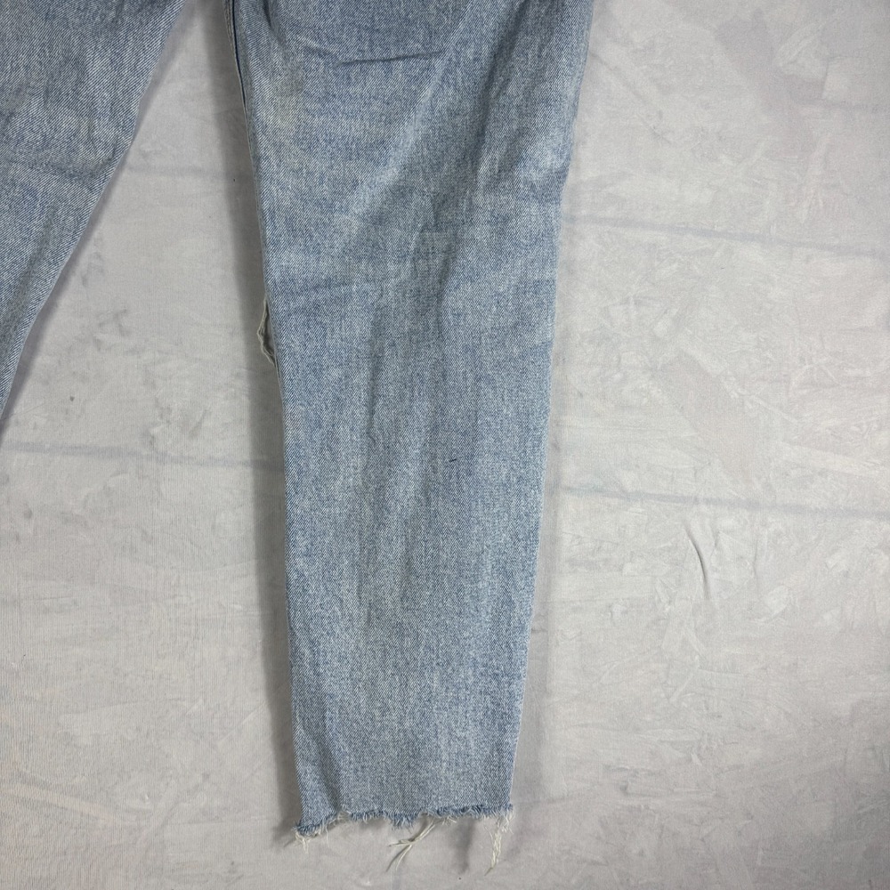 American Eagle Strigid Womens Mom Jeans Light Blue Distressed‎ Shredded Knee 14 - Picture 12 of 16